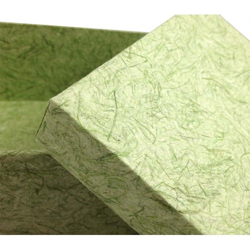 Hand Made Green Mulberry Paper Box - Luxury Wedding Invitations